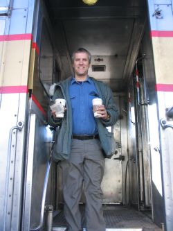 Kirk boards the Grand Canyon Railroad Train