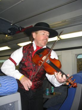 We were entertained by a fiddlin' cowboy