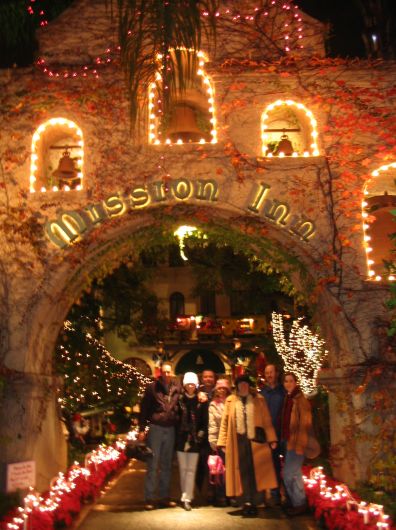 The gang at the entrance to the Mission Inn