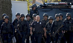 The Swat Team arrives to help with the demolition